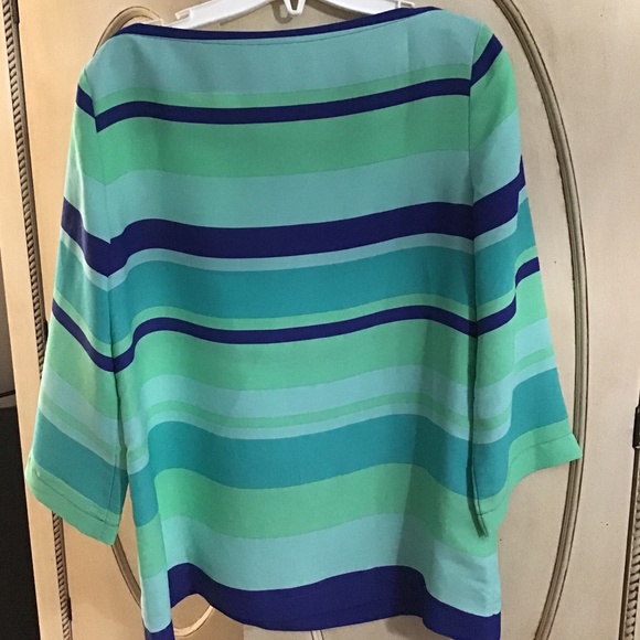 LOFT Sea Glass Striped Blouse - Picture 3 of 5